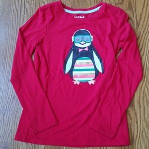 Festive Snow Penguin Tee, Sz 7/8